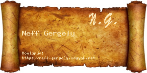 Neff Gergely névjegykártya